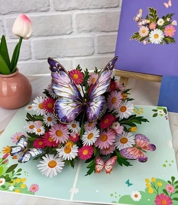 SECOND NATURE Birthday card 3D POP UP Card Flower Female mum daughter wife niece Birthday card