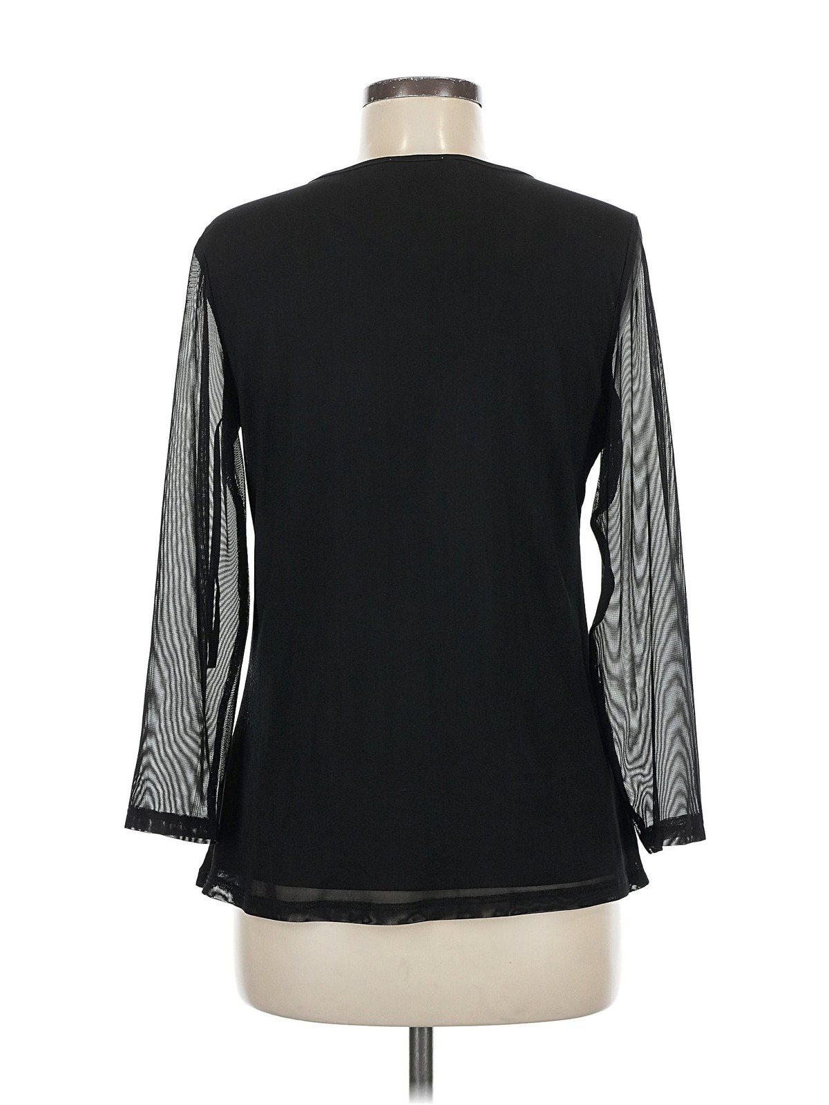 Calvin Klein Women Black 3/4 Sleeve T-Shirt M thumbnail 2