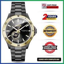 HUGO BOSS Troper HB1514203 Automatic Chrono Black Dial Steel Strap Mens Watch UK