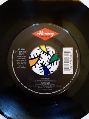 HANSON-MMMBop/ Where's The Love 7'' 45 MINT- 1997 Mercury Pop Issac Taylor Zac #1