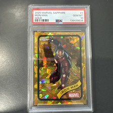 2025 Topps Chrome Sapphire Marvel - Iron Man #1 Gold /50 PSA 10 POP 2