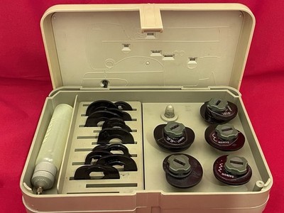 Vtg NECCHI Supernova Sewing Machine Attachment Cams & Accessories & Parts w/Case