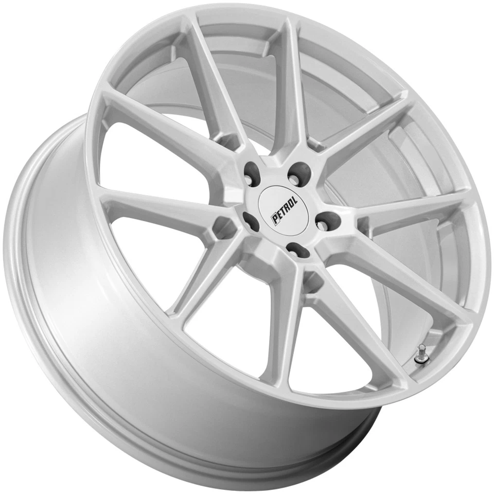20x8.5 +40 Petrol PE002 P1E 5x115 Gloss Silver Wheels (Set of 4) - Image 2 of 3