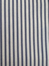 Brand New Ian Mankin Ticking Stripe 01 Fabric Remnant Navy Vertical Stripe 178cm