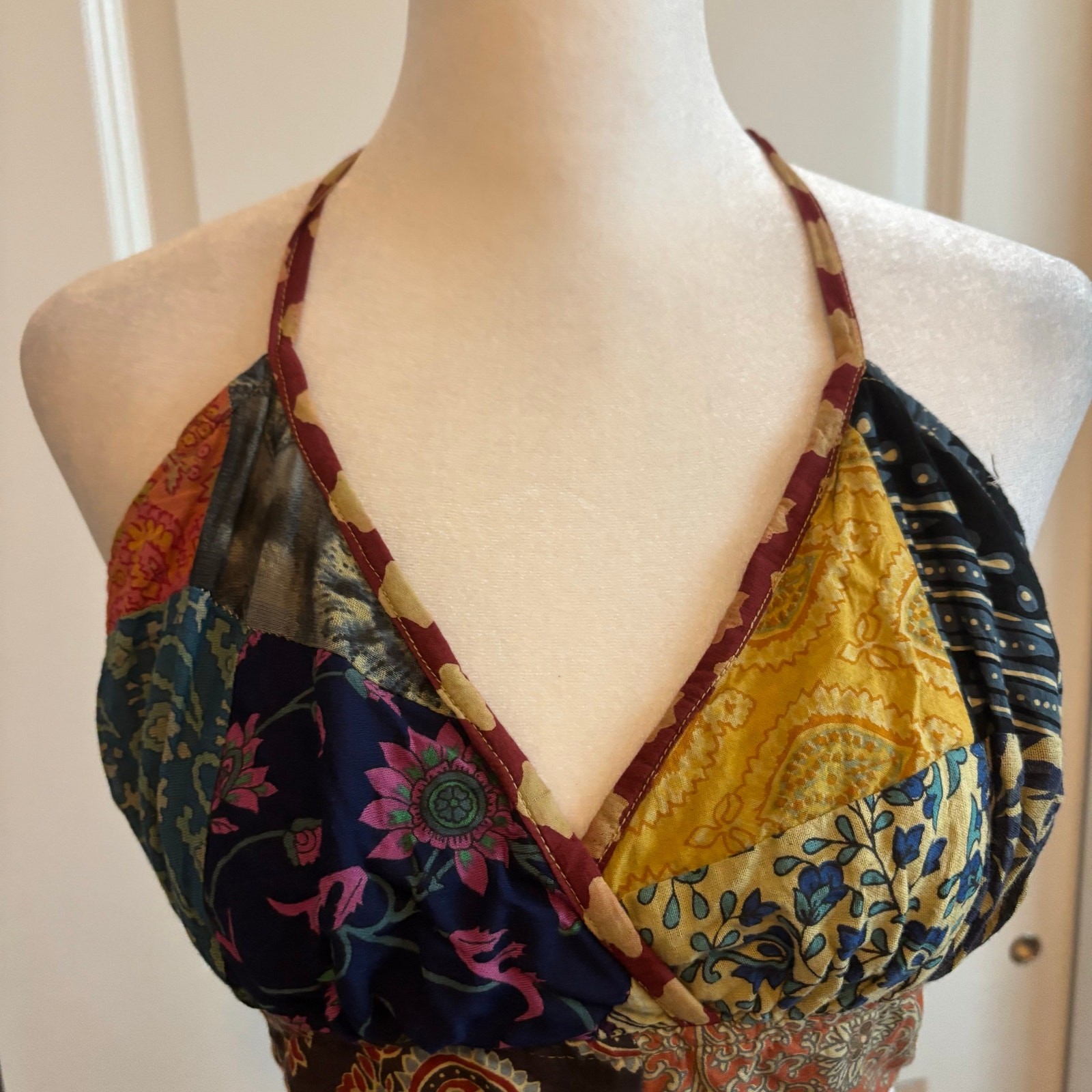 Hippie Forever Boho Patchwork Printed Halter Top … - image 6