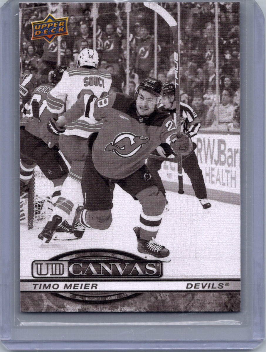 2025-26 Upper Deck UD Canvas Timo Meier New Jersey Devils #C-163 Black & white