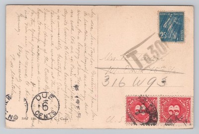 France to USA Postage Due 6 Cents Underpaid Postcard - Botticelli Primavera