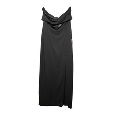 Lulus Black Off The Shoulder Maxi Dress Size XL Leg Slit NWT Cocktail Lined