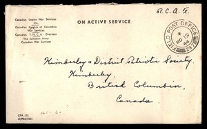 Mayfairstamps Canada 1944 On Active Service RCAF Field Post Cover cca_05327