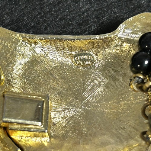 VTG Kenneth Lane Necklace Tiger Rhinestone Clasp Excellent KJL Statement Choker - Picture 5 of 8