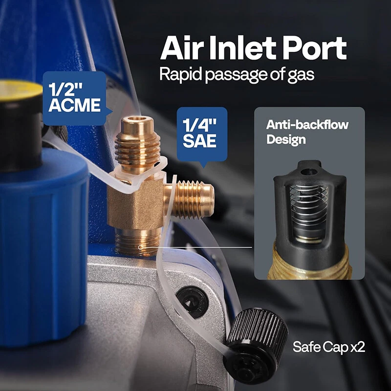 Actualizado 4CFM Bomba de Vacío HVAC Refrigeración AC Colector Manómetro Conjunto Detector de Fugas Foto 4 de 4