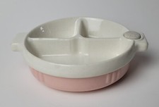 1940's Hankscraft Pink Baby Dish Triple Divided Food Warmer w/ Orig. Stopper MCM