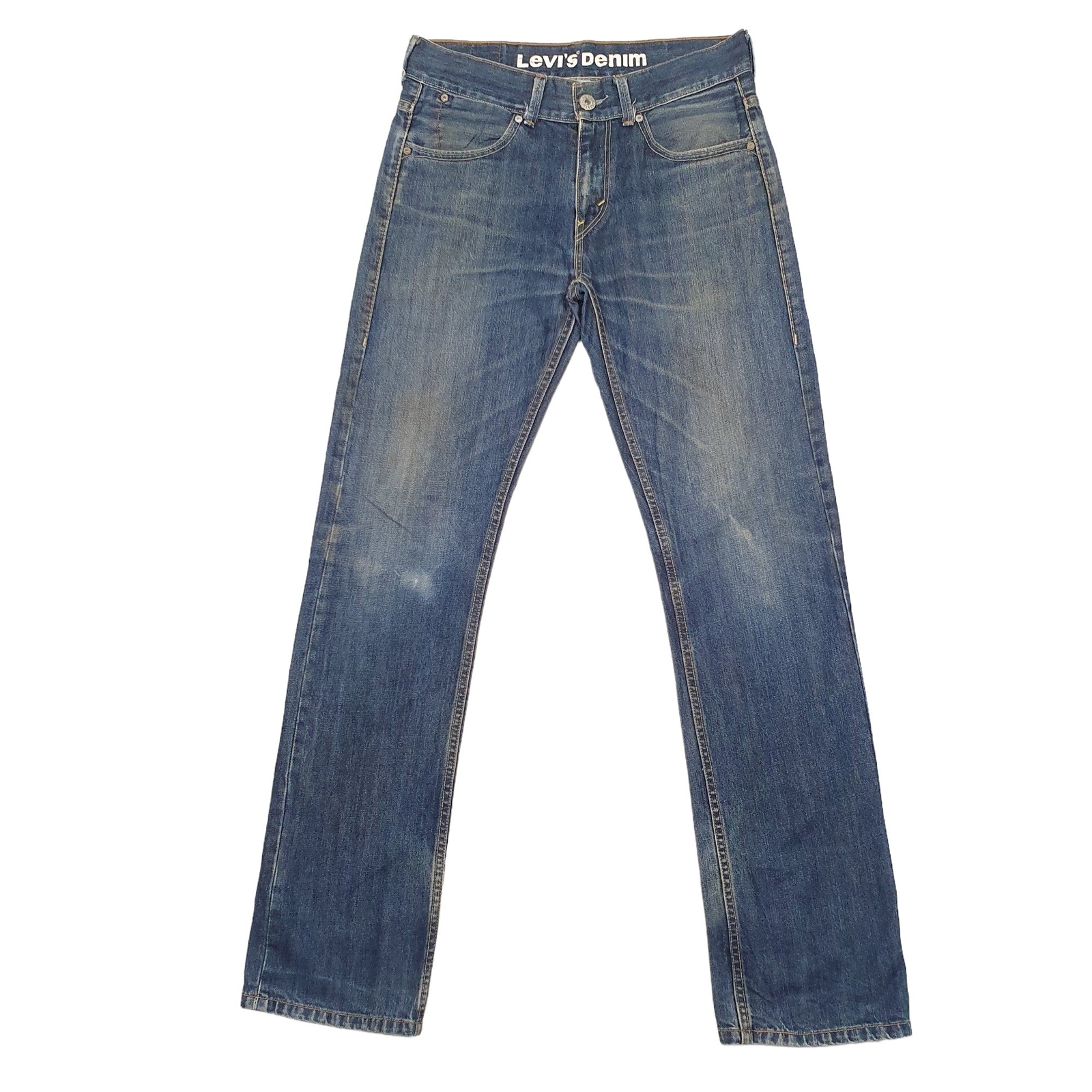 LEVIS 523 Jeans Regular Fit Blue Denim Trousers Mens W30 L34 image 2