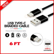 USB Type-C 6FT Braided Charger Cable Cord for LG Stylo 5 / 5X/6/V60 ThinQ 5G/UW