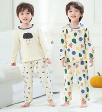 Little Boys 2-Piece Cotton Pajamas Nighty Sleepwear Girls Comft Sleepover PJ Set