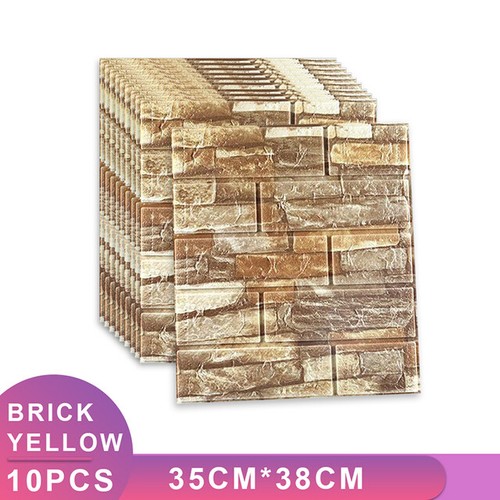 10 piezas pegatinas de pared de ladrillo de azulejos 3D autoadhesivas panel de espuma impermeable - Imagen 14 de 21