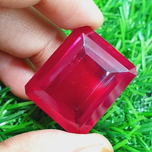 AAA Natural Blood Red Mozambique Ruby Loose Emerald Cut Gemstone 47 Ct V164 - Picture 6 of 7