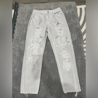 American eagle distressed light/dark washed mom jeans