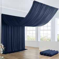 20Ft 20Ft Navy Blue Ceiling Drapes for Parties Weddings, 4 Panels 5 20Ft Long Te