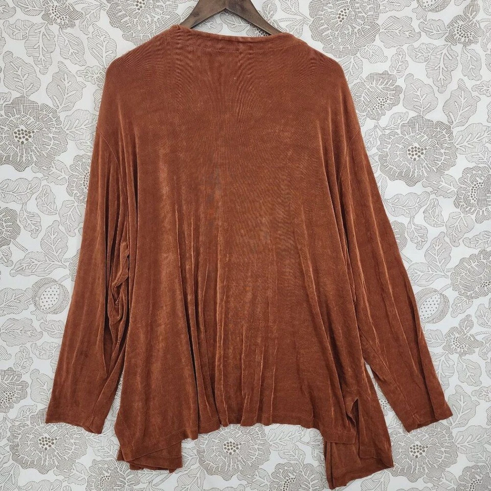 Cárdigan Citiknits Travelers para mujer 3X mezcla de acetato spandex frente abierto PT Foto 2 de 4