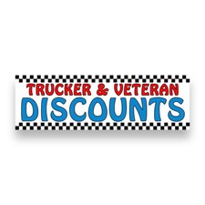TRUCKER & VETERAN DISCOUNTS Vinyl Banner with Optional Sizes (Made in the USA)