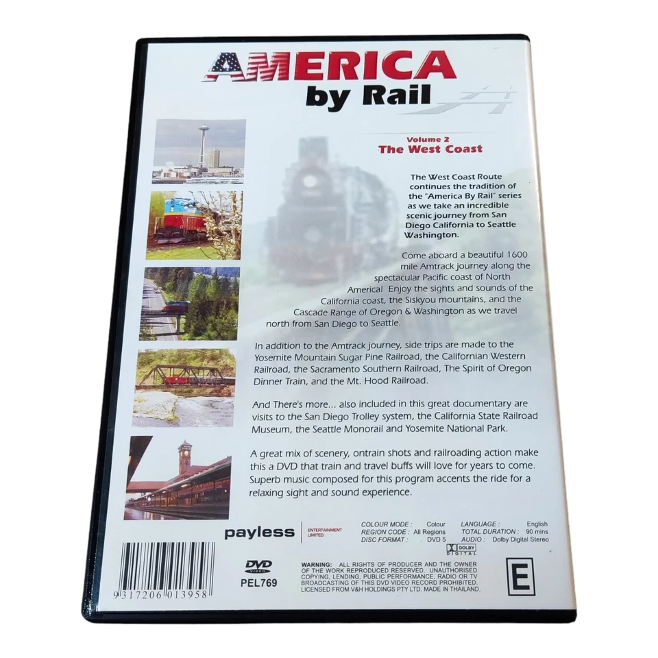 America by Rail Volume 2: The West Coast DVD - San Diego to Seattle Amtrak Steam - Image 2 of 3