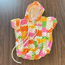 Vintage Carters Baby Bubble Romper 12 Month Patchwork Terry Coverup Hood Zipper