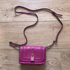 Juicy Couture Ladies Cross Body Pink/raspberry Cow Leather Mini Bag