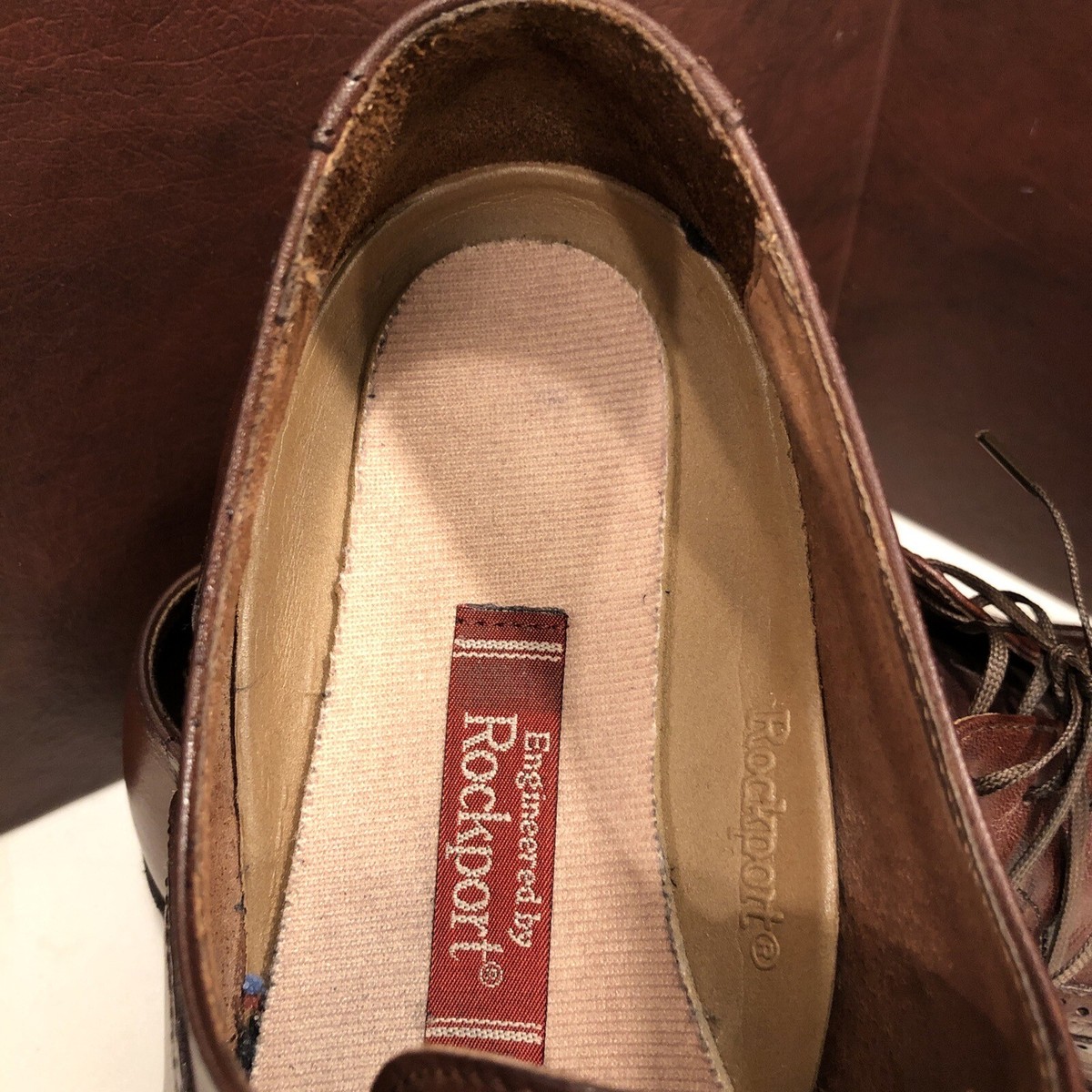 Rockport signature series comfort wingtip 10w Rockport Sz 10 W Oxford Brown Leather Comfort Lightweight  main image 4