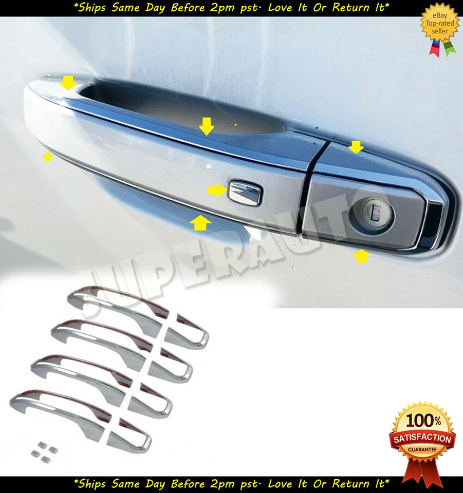 Espejo retrovisor cromado para Chevrolet Tahoe Suburban Yukon 2015-2020 + cubierta de moldura de mango LTZ Foto 3 de 4