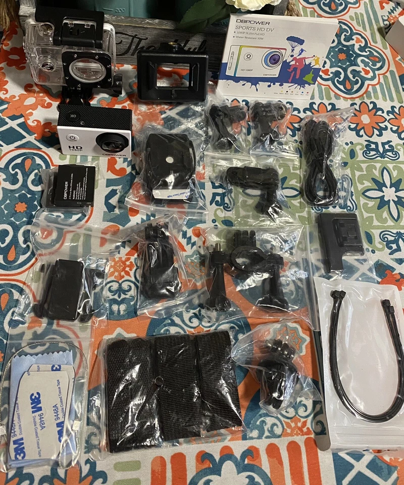 DBPOWER Waterproof Action Camera 12MP 1080P HD w/2 Batteries & Accessories New - Image 2 of 4