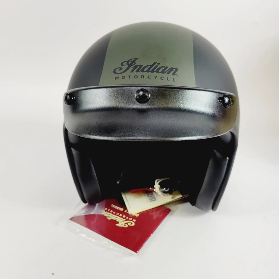Casco Indian Motorcycle Cara Abierta Compatible con Bluetooth Mate Negro y Verde 3XL Foto 3 de 4