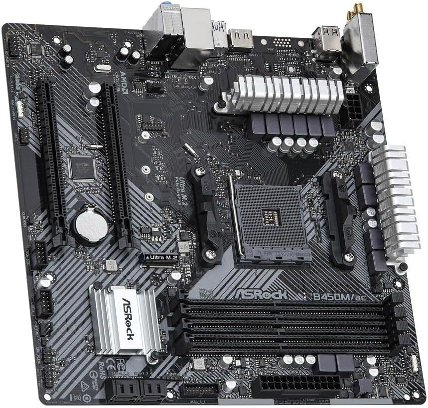 ASRock B450M/AC R2.0 Micro ATX AMD Motherboard eBay