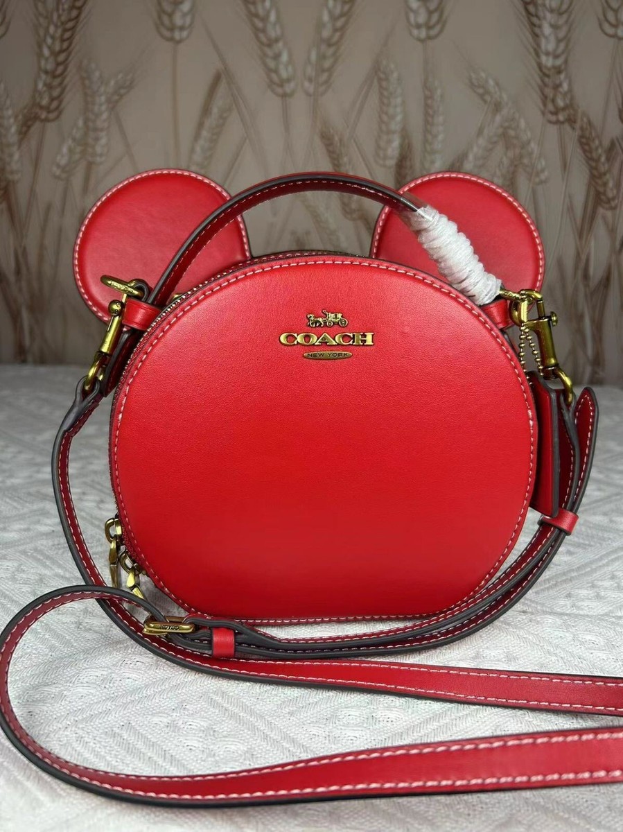 Coach Disney X Women's Mickey Mouse Ear Bag Small Electric Red