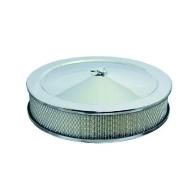 Specialty Chrome 4302 14x3 Air Cleaner Kit Flat Base Steel 5 1/8in