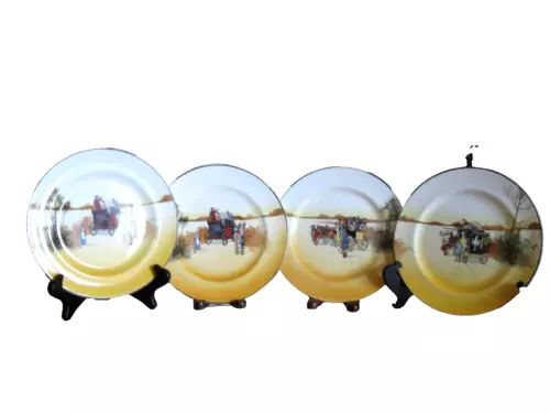 Lot of 4 Royal Doulton England COACHING DAYS 7 7/8" Salad/Dessert Plate