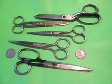Vintage LOT OF 5 OLD SEWING Scissors CASE USA SWISS ITALY ALL NEED SOME LOVE ETC