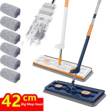 Large Flat Mop 360°Rotating Magic Self Wringing Mop with 6PCS Rags Upgrade Style