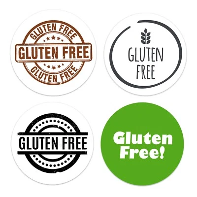 GLUTEN FREE FOOD INTOLERANCE INFORMATION ROUND LABELS CIRCLE STICKERS