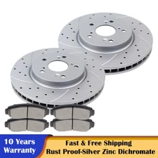 Front Slotted Rotors and Brake Pads for AWD Honda CR-V Crosstour Brakes Kits