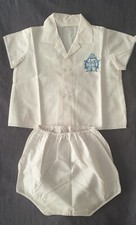 Vintage Babys white collared embroidered sailor shirt & matching pants