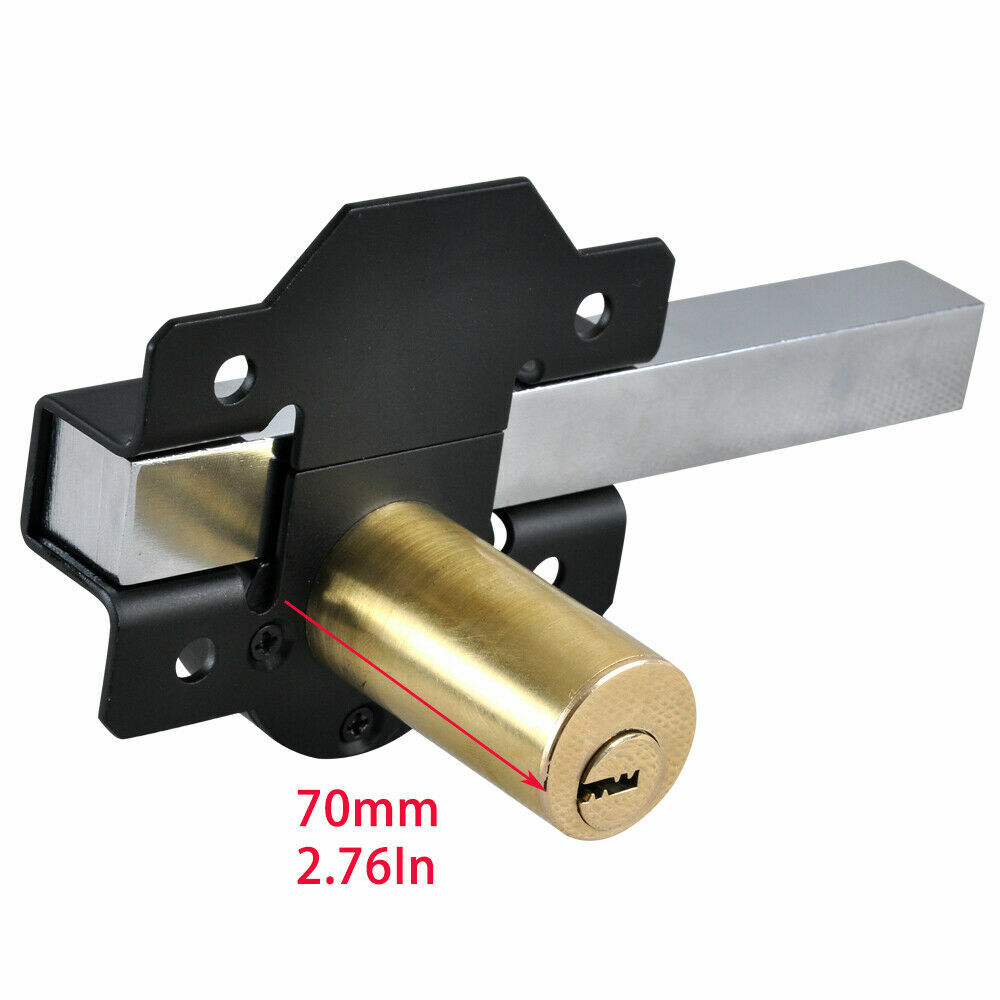 Double Long Throw Gate Lock 50/70mm 5 Keys Garden Locking Both Sides