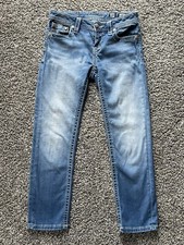Miss Me Crop Jeans Girl  s Size 14 Stretch Medium Wash Low Rise Rhinestone