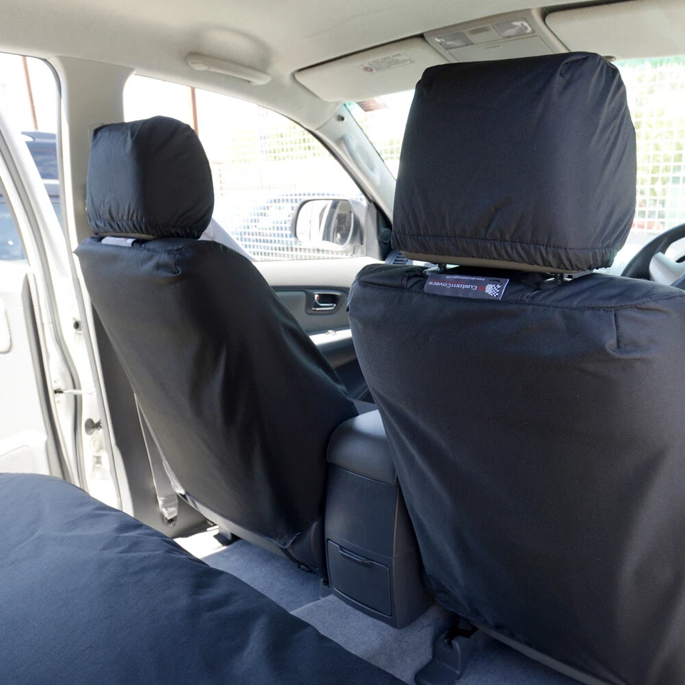 TOYOTA HILUX 2005 - 2016 FUNDAS DE ASIENTO DELANTERAS A MEDIDA E IMPERMEABLES - NEGRO 139 Foto 4 de 4