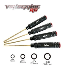 4pc VRC Hex Tool Metric Screw Driver Set 1.5mm 2.0mm 2.5mm 3.0mm TITANIUM PLATED
