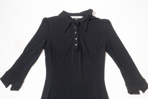 Diane Von Furstenberg Rayon Black Dress Size 2 - Picture 10 of 10