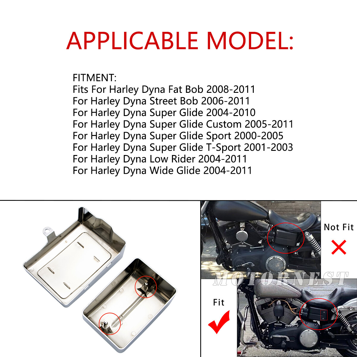 Side Battery Fairings Cover Fits Harley Dyna Low Rider Super/Wide Glide Fat Bob