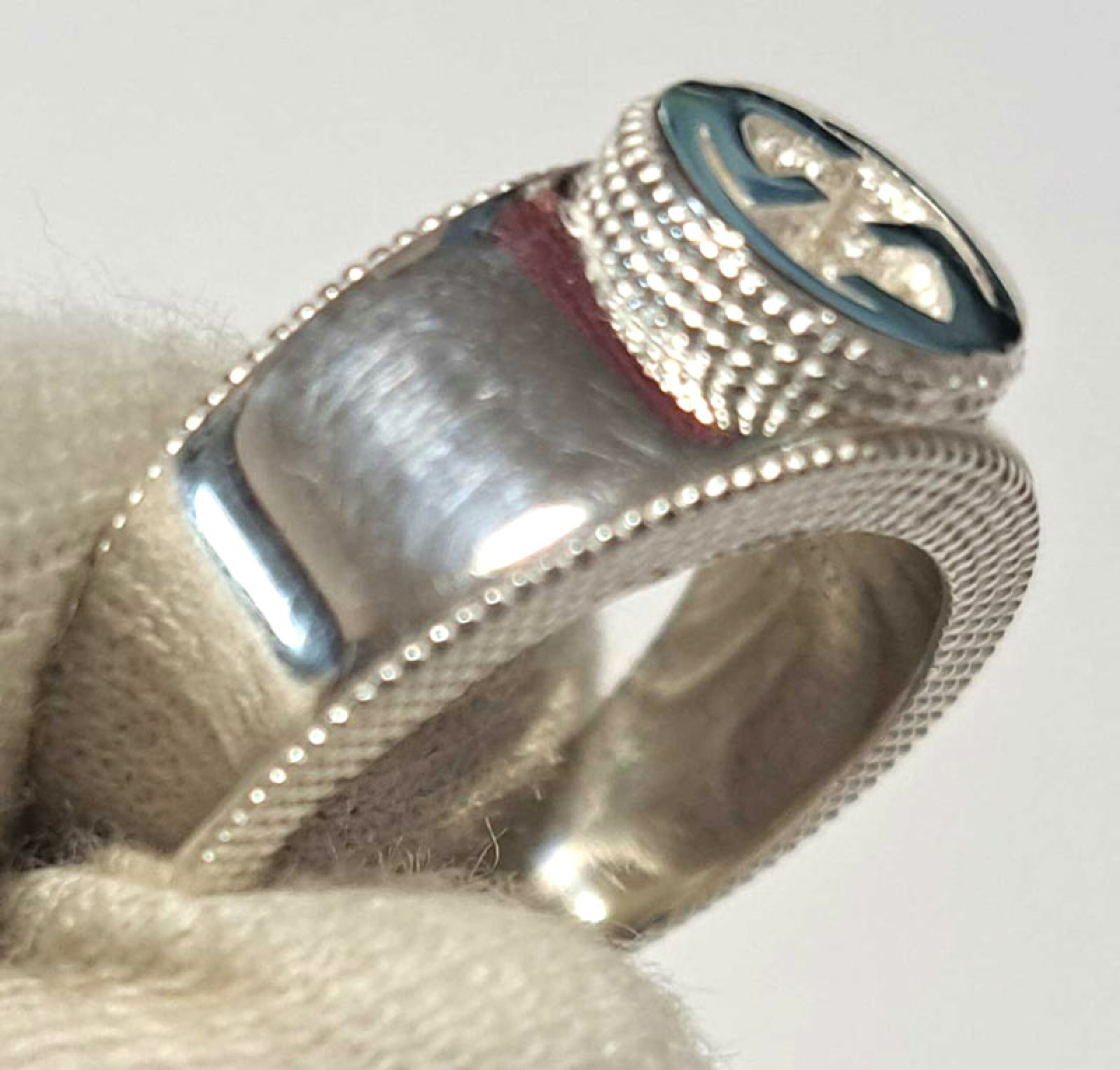 Gucci Silver Ring 13-size Interlocking G 479228 S… - image 5