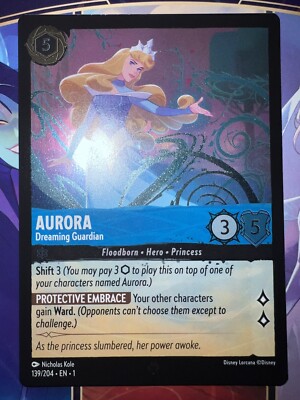 aurora lorcana card Disney 4 Illustrated by Viv Tanner Aurora 138/204 Common *FOIL* Sapphire