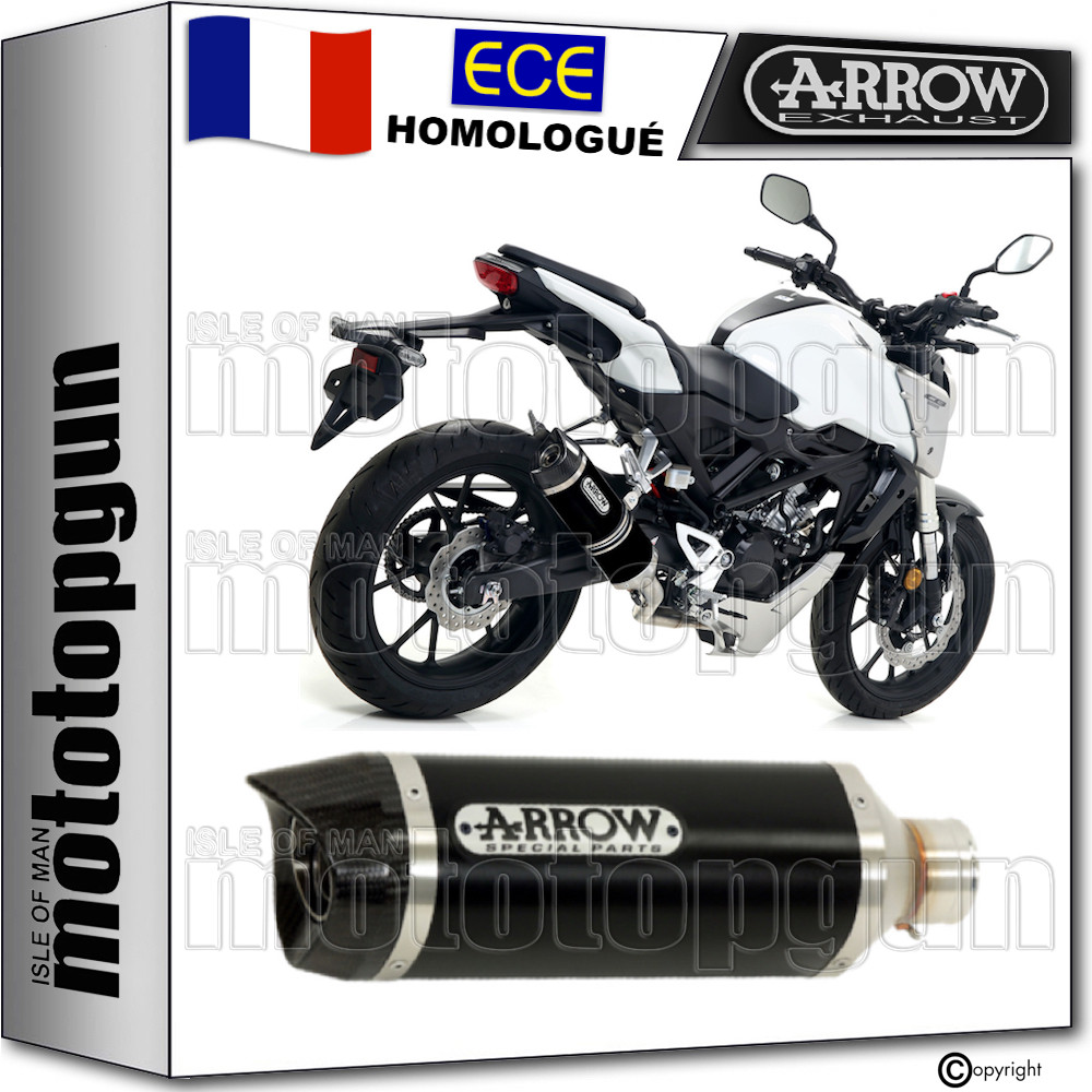 Ligne Arrow Thunder Carby noir de qualité supérieure pour Honda CB 125 R